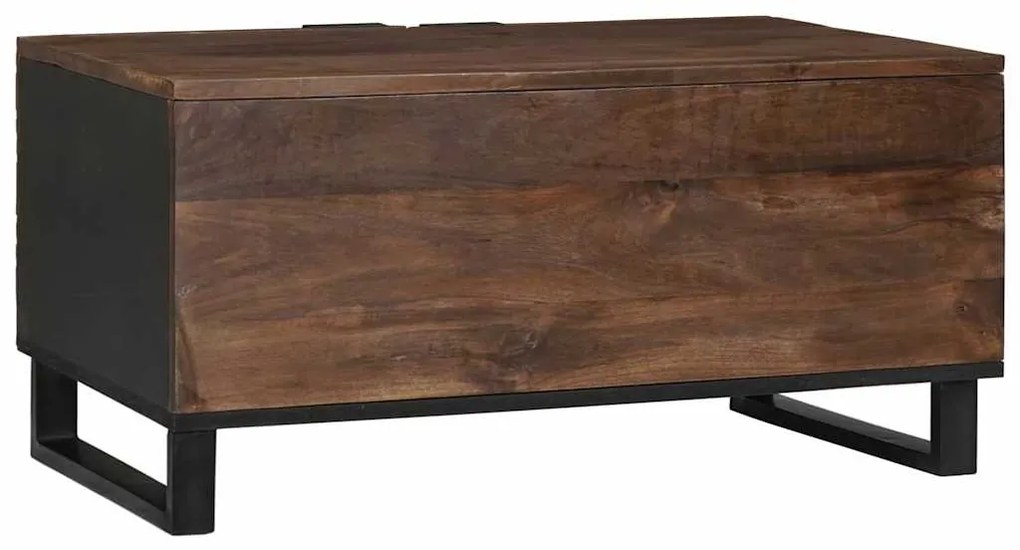 Mesa de Centro - 80 x 50 x 40 cm, feita de madeira maciça e MDF.