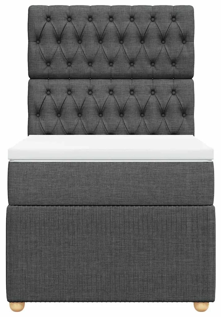 Cama com molas/colchão 80x200 cm tecido cinzento-escuro