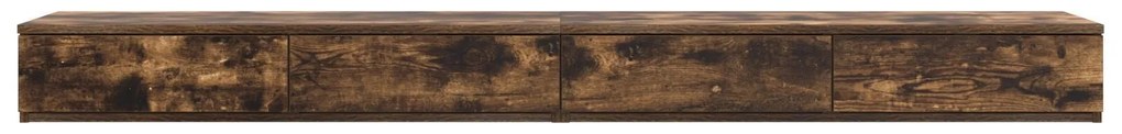 Gavetas de Cama em Carvalho Defumado - 180x36,5x16,5 cm - Feitas de Ma