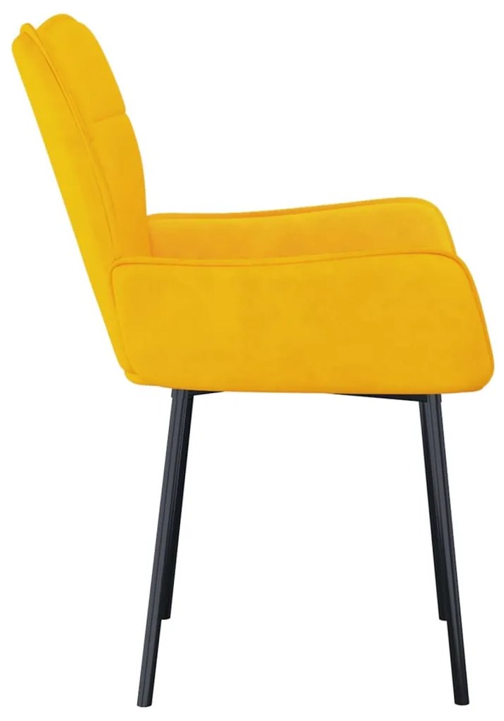 Cadeiras de jantar 2 pcs veludo amarelo