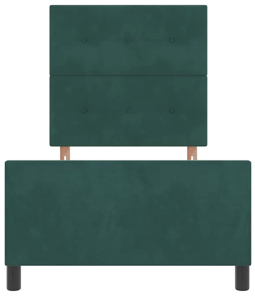 Cama vidaXL Verde Escuro 90x200 cm Veludo