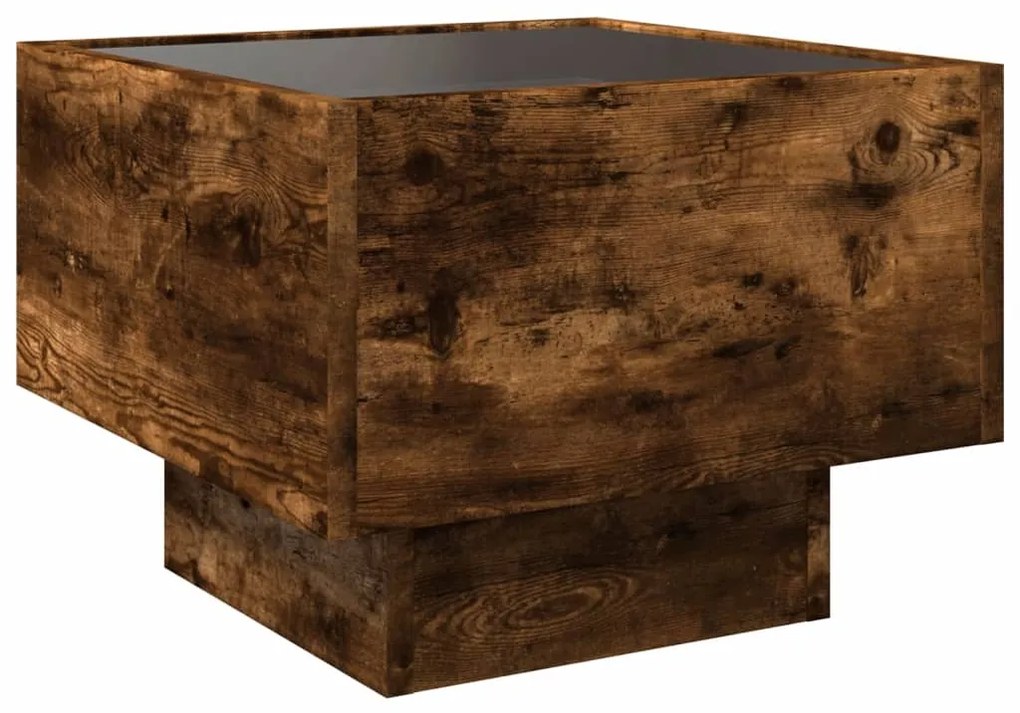 Mesa de cabeceira c/ LED Infinity 40x40x30 cm carvalho fumado