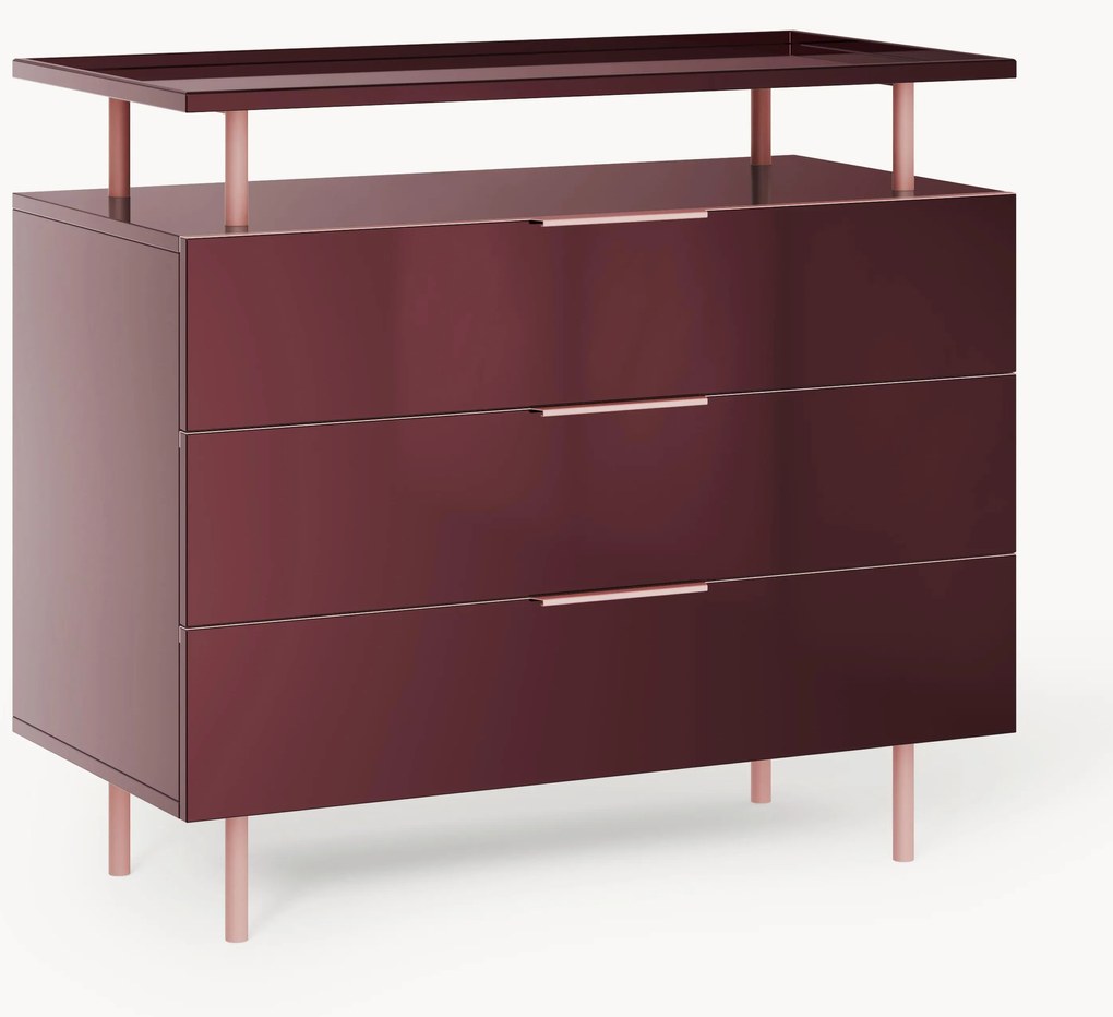 High Gloss Chest of Drawers Lennie