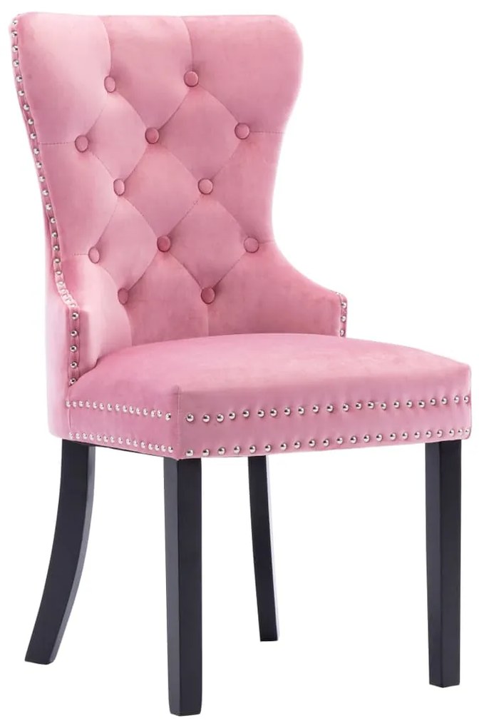 Cadeiras de jantar 2 pcs veludo rosa