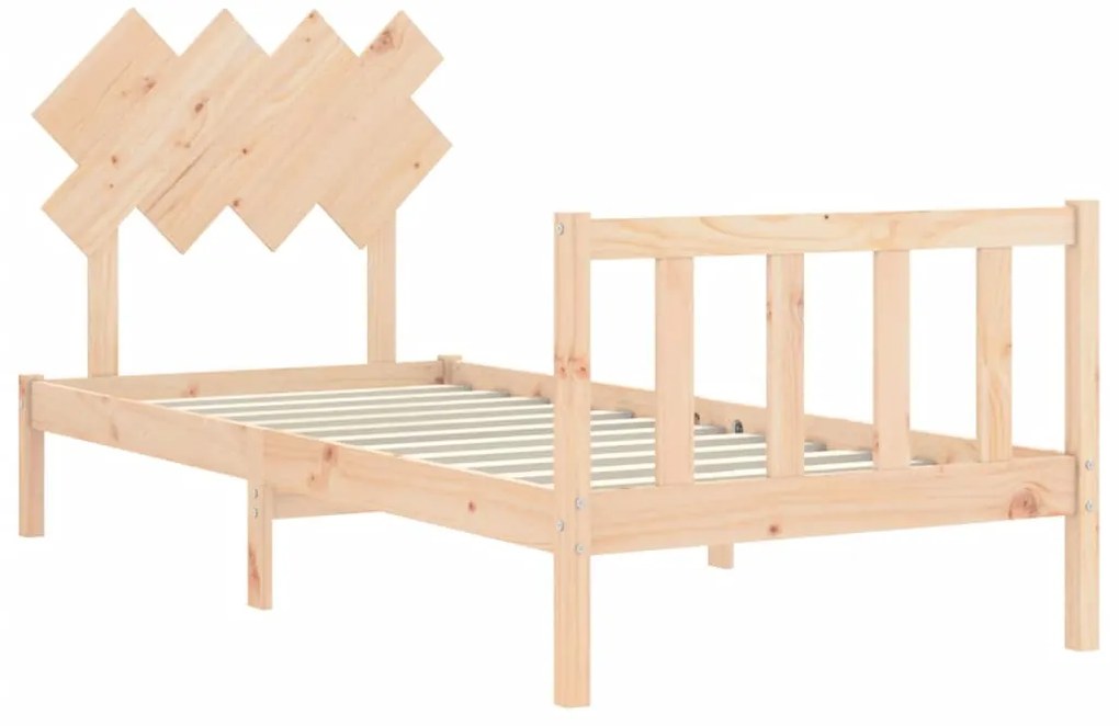 Estrutura cama de solteiro c/ cabeceira madeira maciça