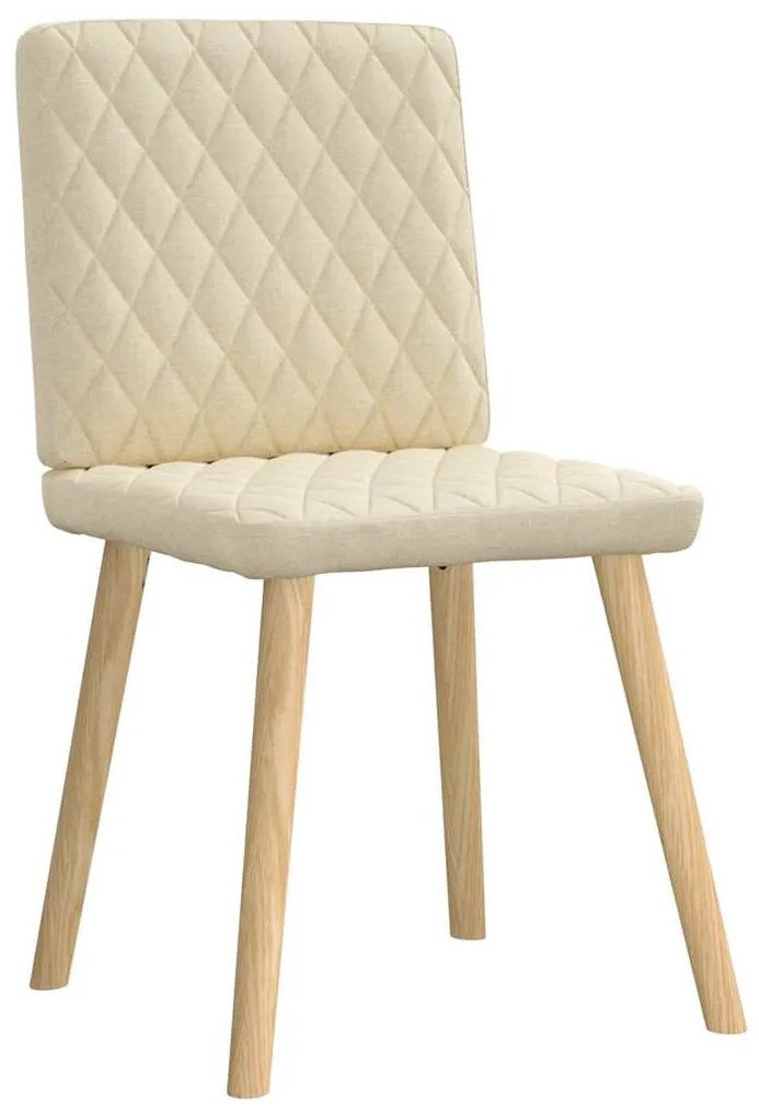 Cadeiras de jantar 4 pcs tecido cor creme