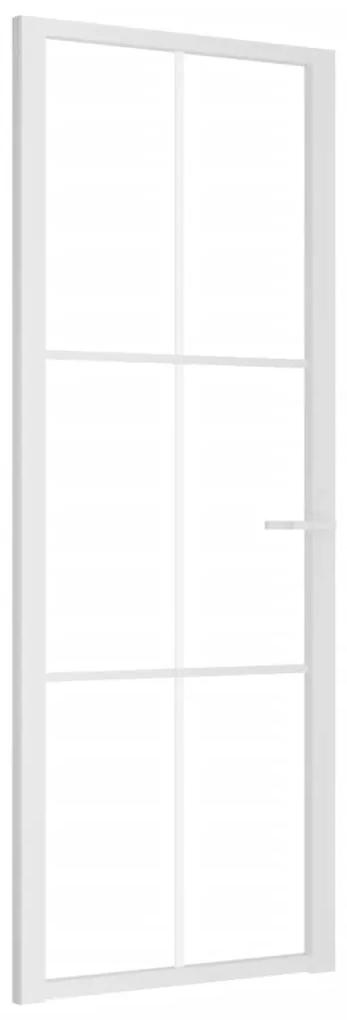 Porta de interior 76x201,5 cm vidro ESG e alumínio branco