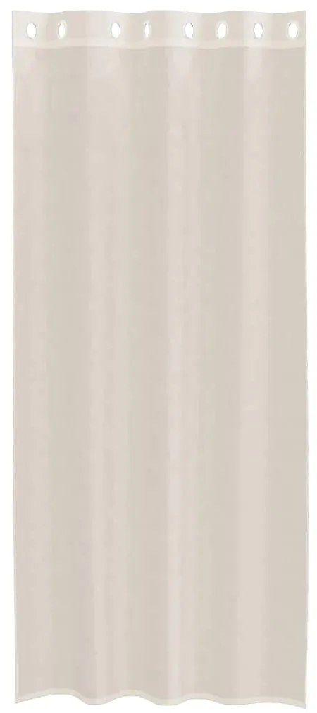 Cortinas de voile com ilhós 2 pcs creme 140x245 cm