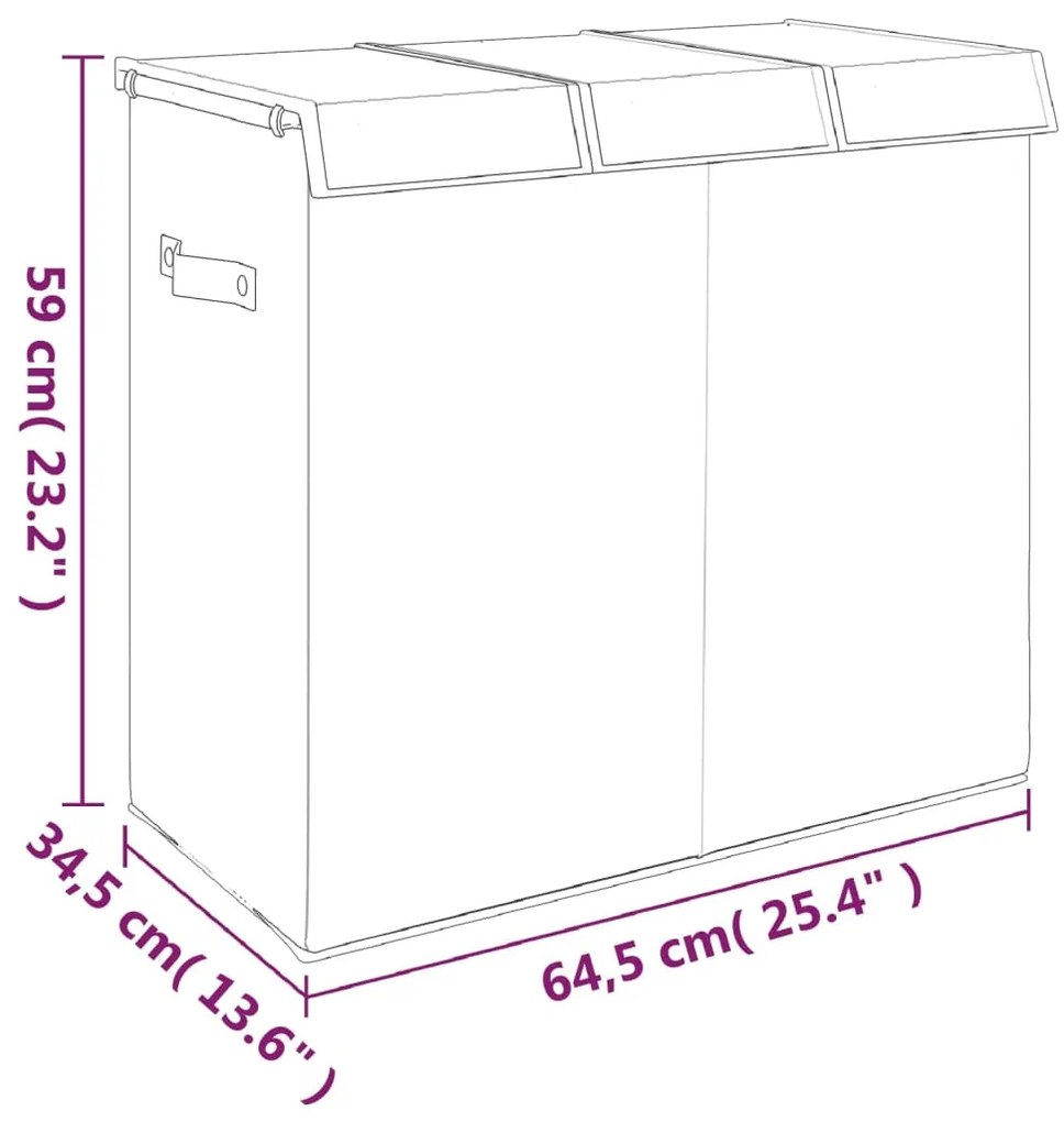 Cesto de roupa suja dobrável linho falso/tecido cinza