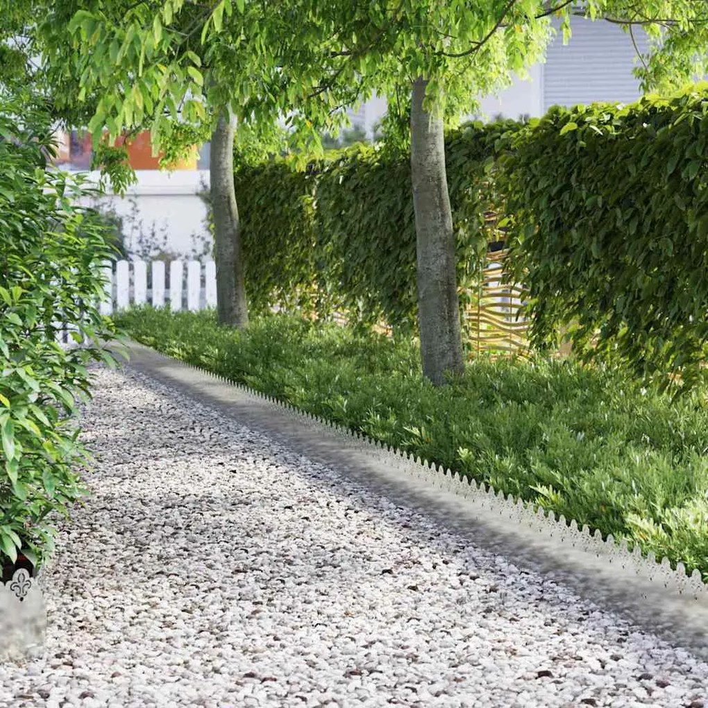 vidaXL Delimitadores de relvado 20 pcs Prateado 103 x 0,05 x 22 cm