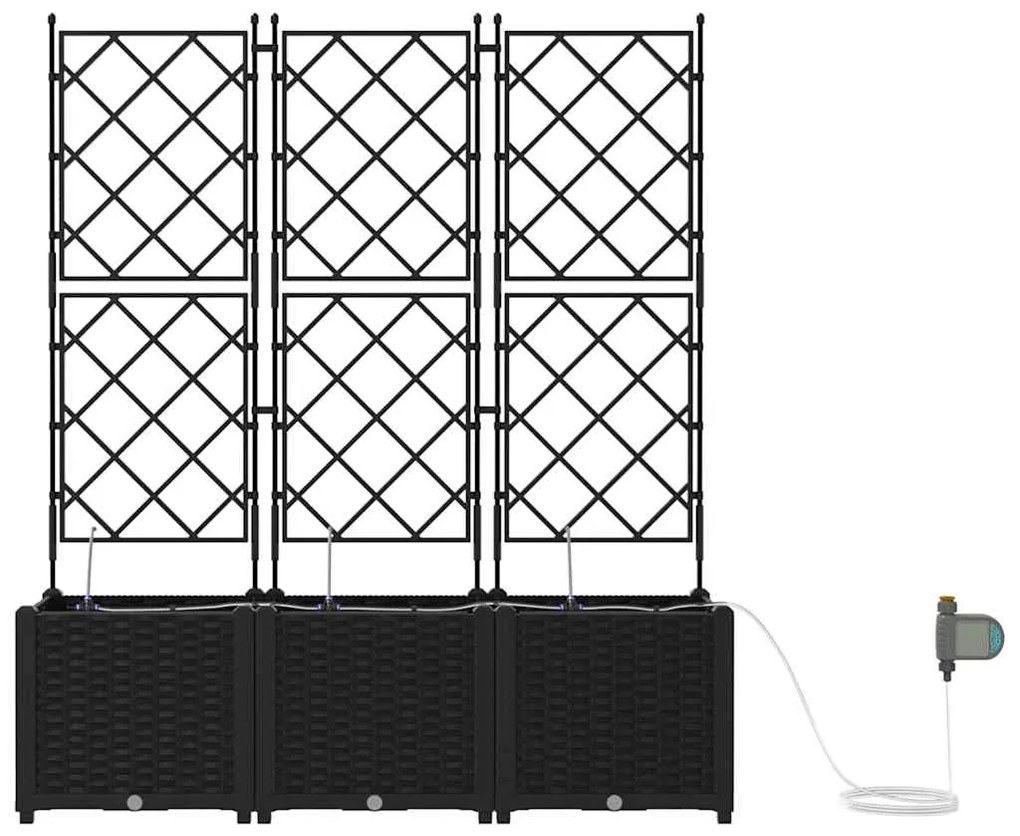 Jardineiras de Jardim 1 pc Preto 120 x 40 x 142 cm Plástico