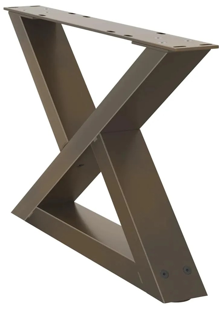 Pés para mesa de centro 2 peças aço natural 50x(30-31,3) cm aço