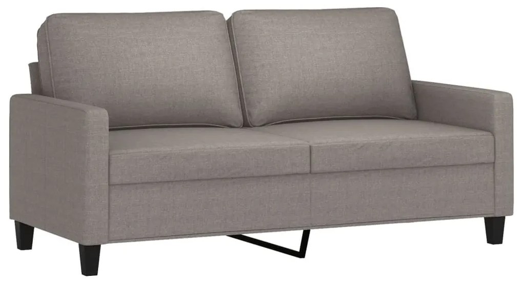 3 pcs conjunto de sofás com almofadões tecido cinza-acastanhado