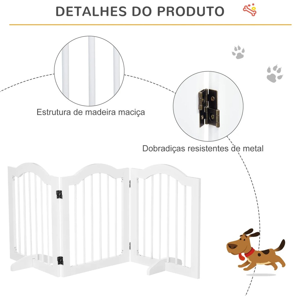 PawHut Barreira de Segurança Dobrável para Cães Pequenos Barreira de P