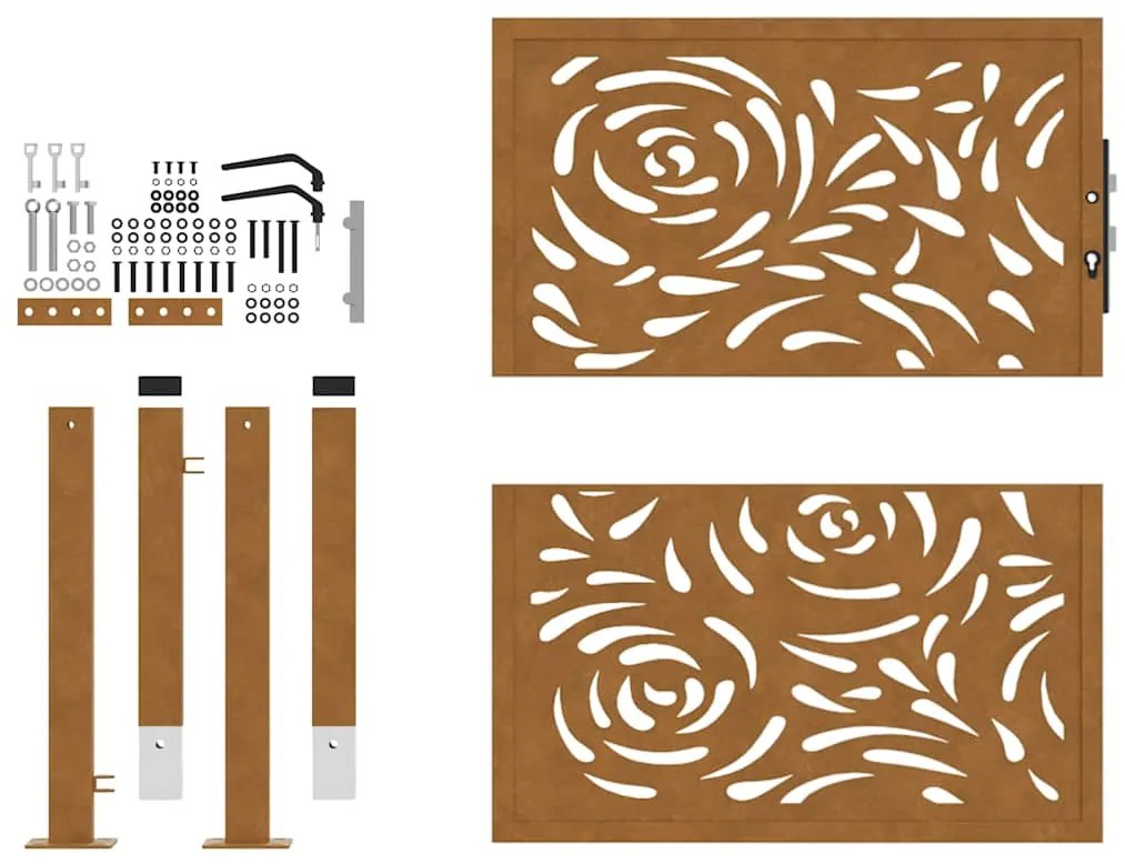 Portão de jardim 105x105 cm design de chama de aço resistente