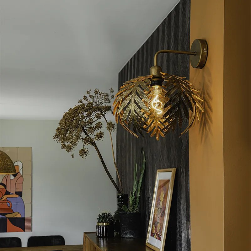 Candeeiro de Parede Vintage Dourado 25 cm - Botanica