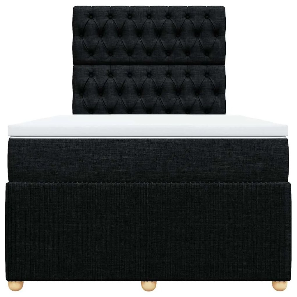 Cama boxspring com colchão 120x190 cm tecido preto