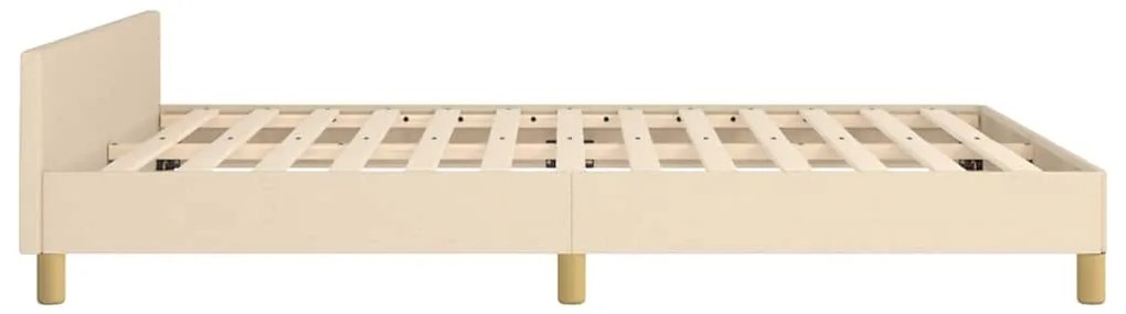 Estrutura de cama sem colchão 140x200 cm tecido cor creme