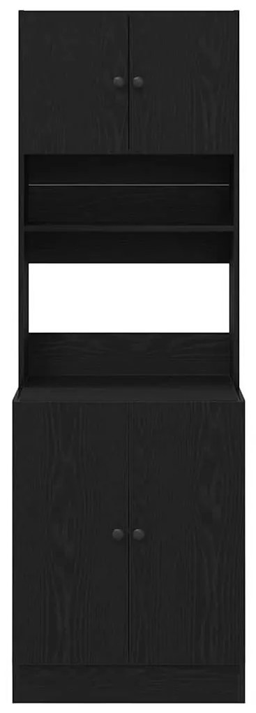 Armário de Cozinha em Carvalho Preto 60 x 50 x 180 cm, feito de Madeir