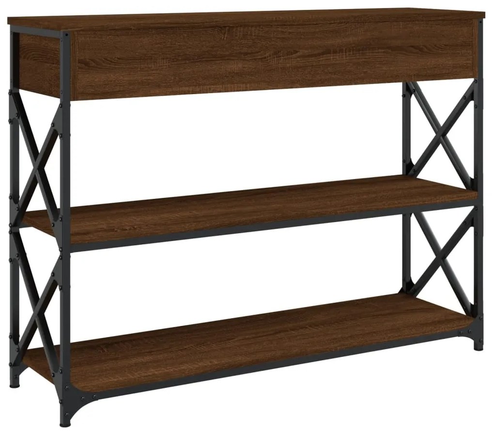 Mesa consola 100x28x75 cm derivados madeira carvalho castanho