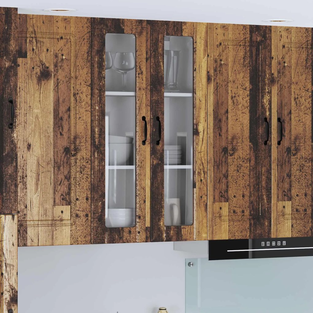 vidaXL Armário de cozinha suspenso Madeira antiga 60 x 31 x 100 cm