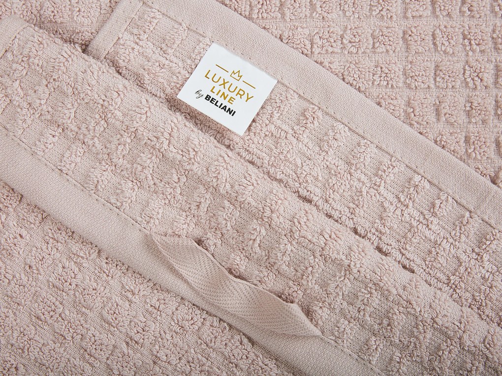 Conjunto de 4 toalhas rosa de algodão ATAI Beliani