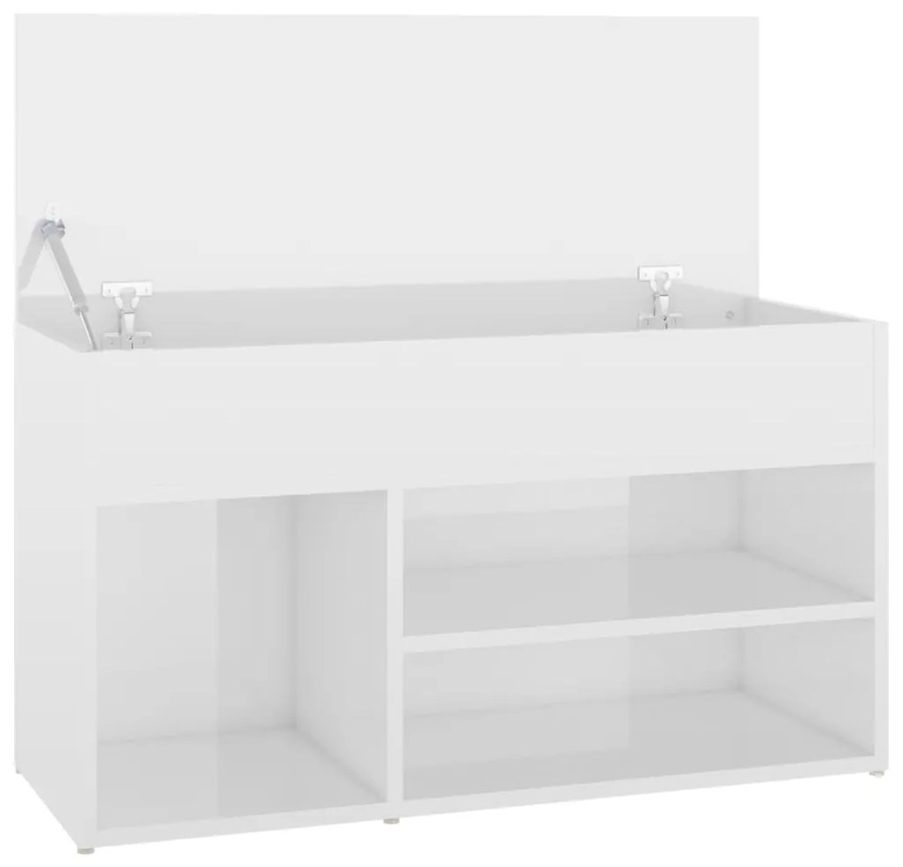 Banco sapateira 80x30x45 cm derivados madeira branco brilhante