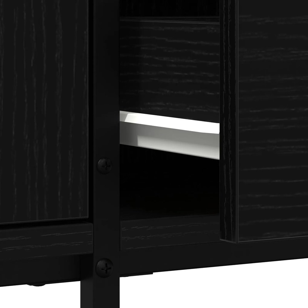 Armário para TV vidaXL com Gaveta Preto Carvalho 200x25x44 cm Madeira