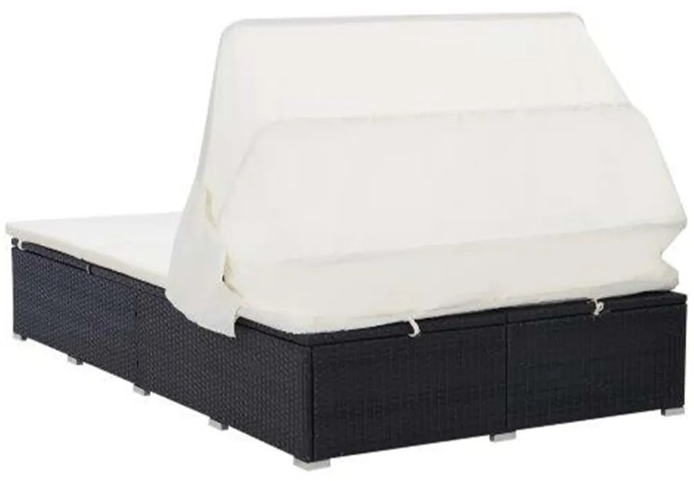 Espreguiçadeira para 2 pessoas com almofadão vime PE preto
