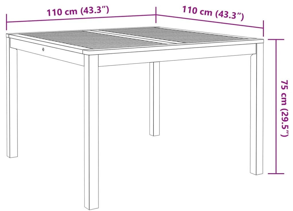 Conjunto de jantar p/ jardim 5 pcs madeira de acácia maciça