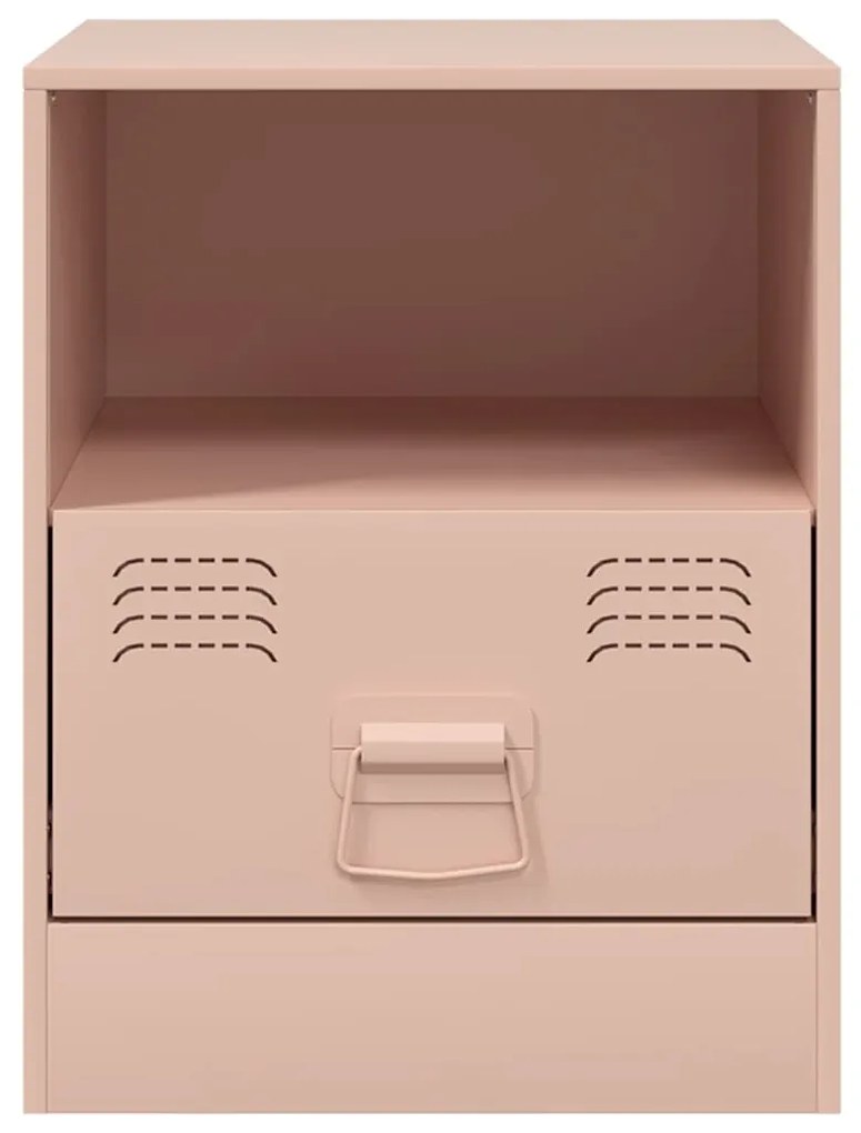 Mesa de cabeceira 34,5x39x44 cm aço rosa