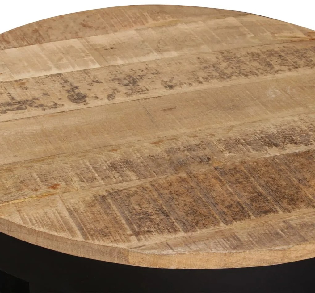 Mesa de centro madeira de mangueira maciça áspera 60x40 cm