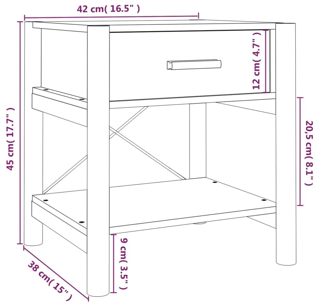 Mesas de cabeceira 2 pcs 42x38x45cm derivados de madeira branco