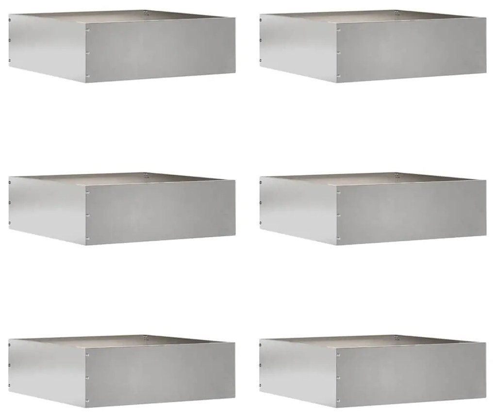 vidaXL Acabamento para Gramado 6 pcs Prateado 40 x 40 x 13 cm