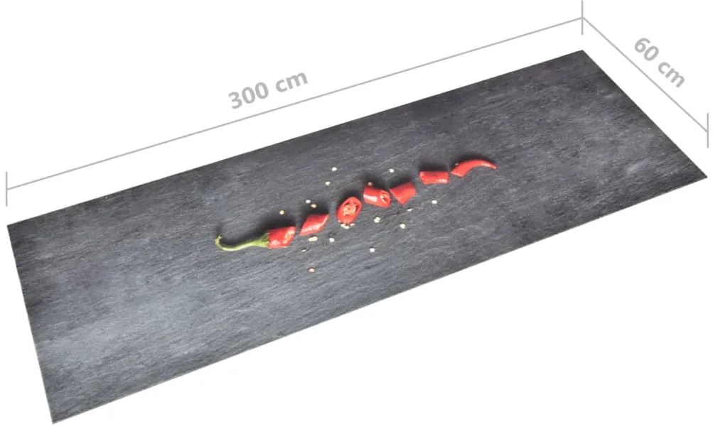 Tapete de cozinha lavável com design malagueta 60x300 cm
