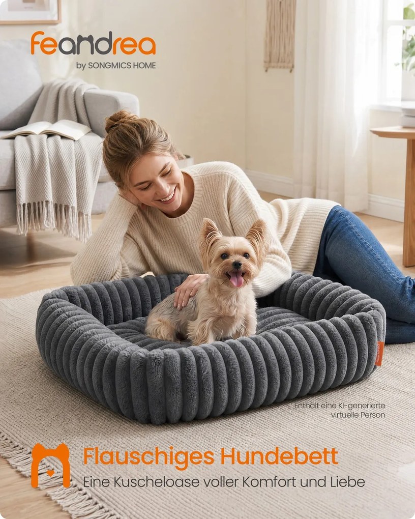 Cama para cães 71x55x18 cm, ortopédica e lavável cinzento-chumbo