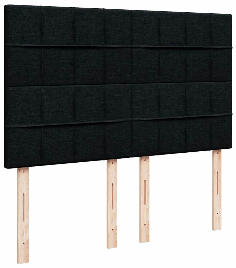 Estrutura de cama otomana com colchão 140x190 cm tecido preto