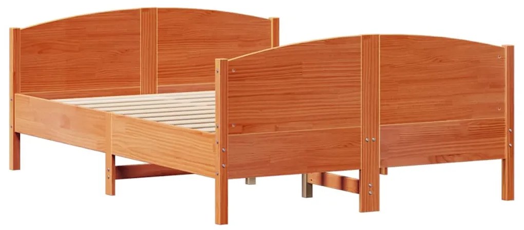 Cama sem colchão 120x190 cm madeira pinho maciça castanho-mel