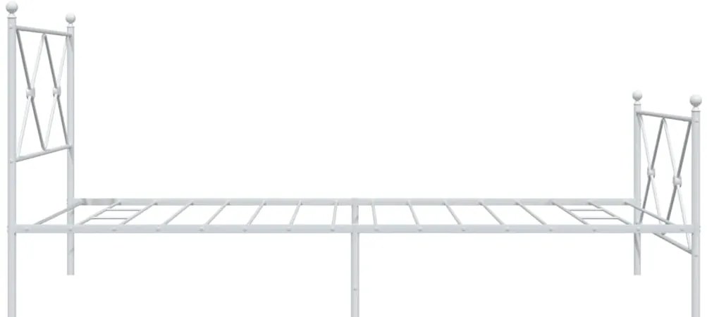Estrutura de cama com cabeceira e pés 100x190 cm metal branco