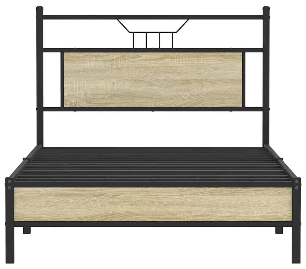 Estrutura cama s/ colchão derivados de madeira carvalho sonoma