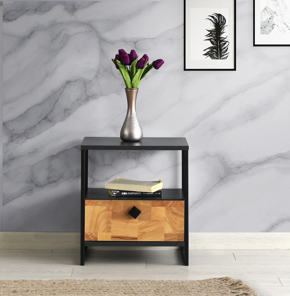 Mesa de Cabeceira Altunizade – Antracite – 45x50x41 cm