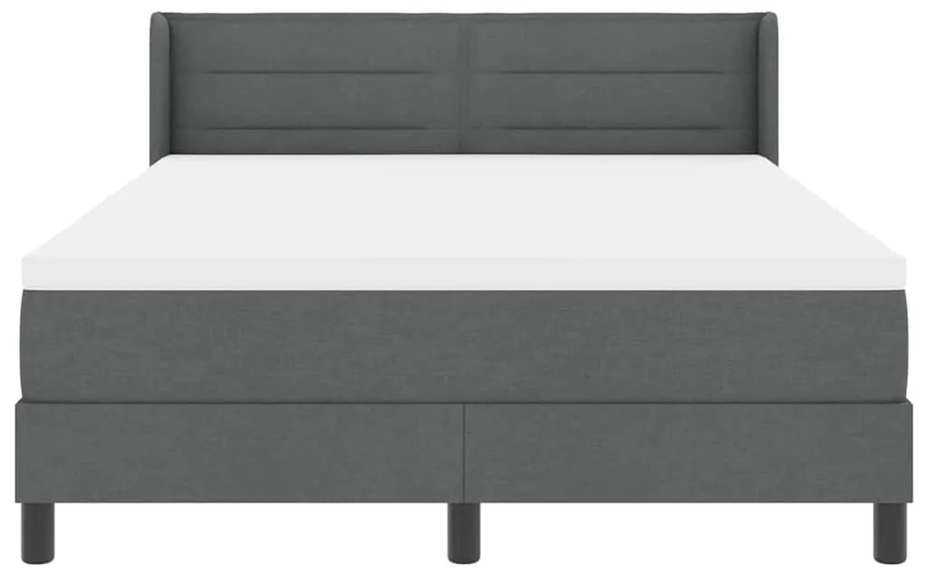 Cama Box com Colchão, Cinza Escuro, 160 x 200 cm, Tecido.