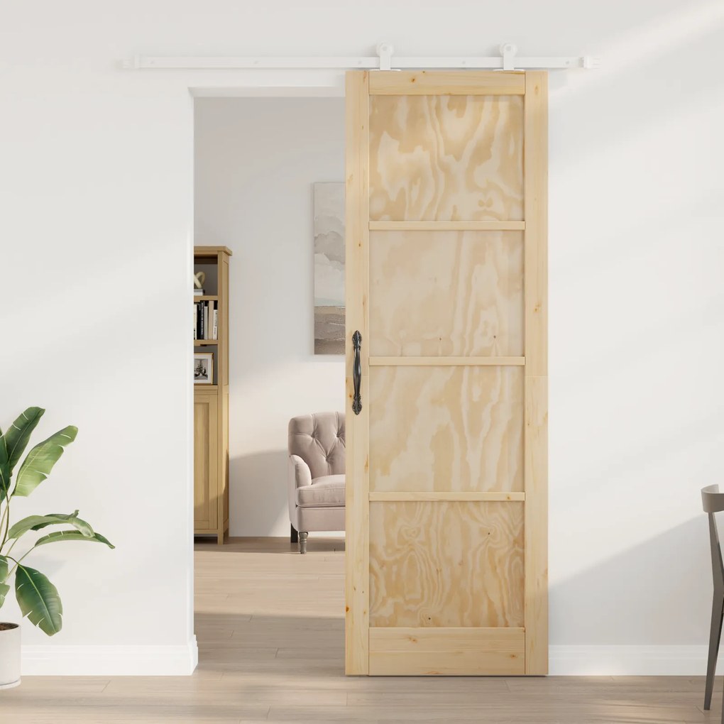 Porta de Correr vidaXL com Conjunto de Hardware 78x232 cm Madeira Maci