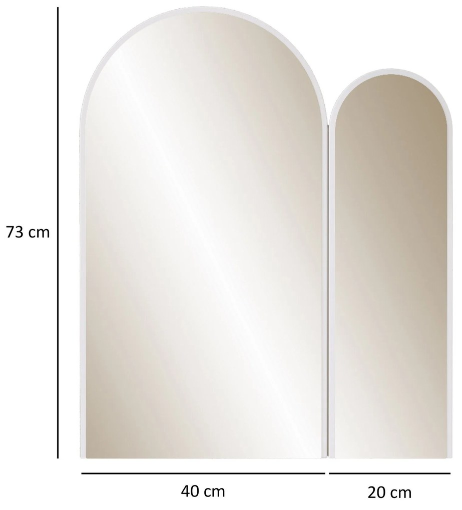 Espelho Decorativo Classe – Branco – 2x73x60 cm