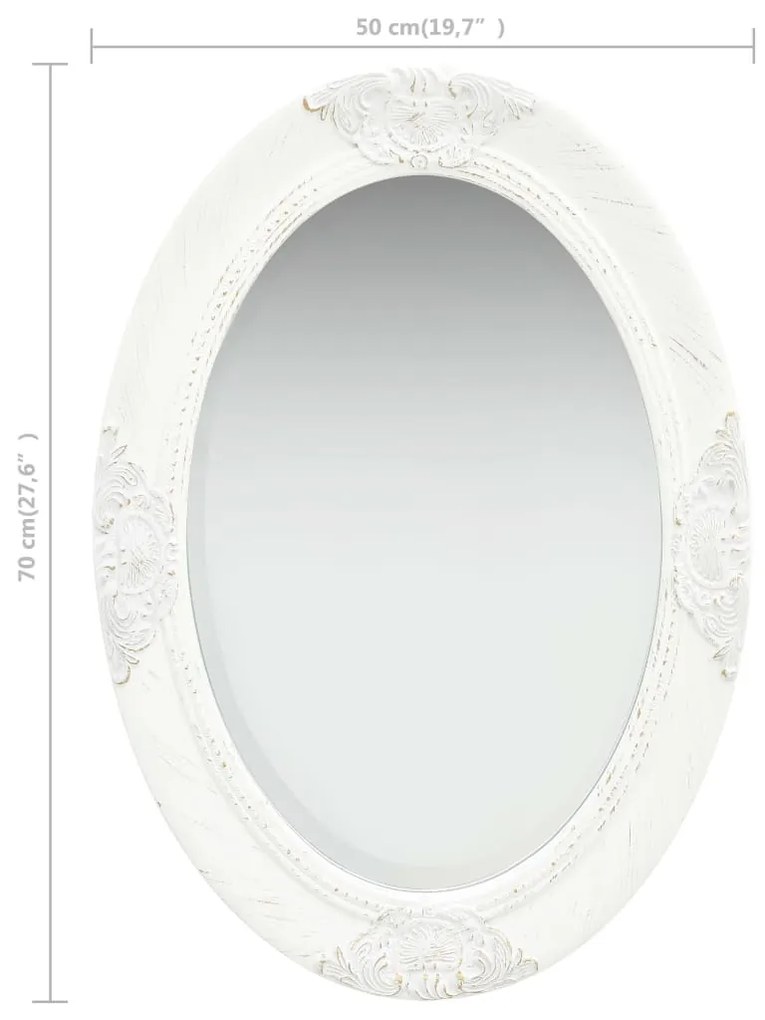 Espelho de parede estilo barroco 50x70 cm branco