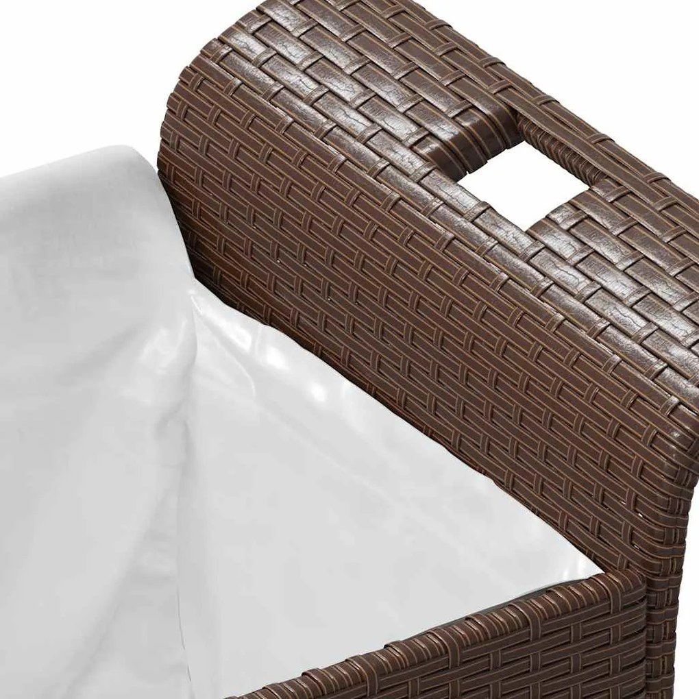 Banco de jardim com almofadão 116x46x57 cm vime PE castanho
