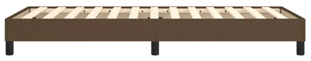 Estrutura de cama sem colchão 80x200 cm tecido castanho-escuro