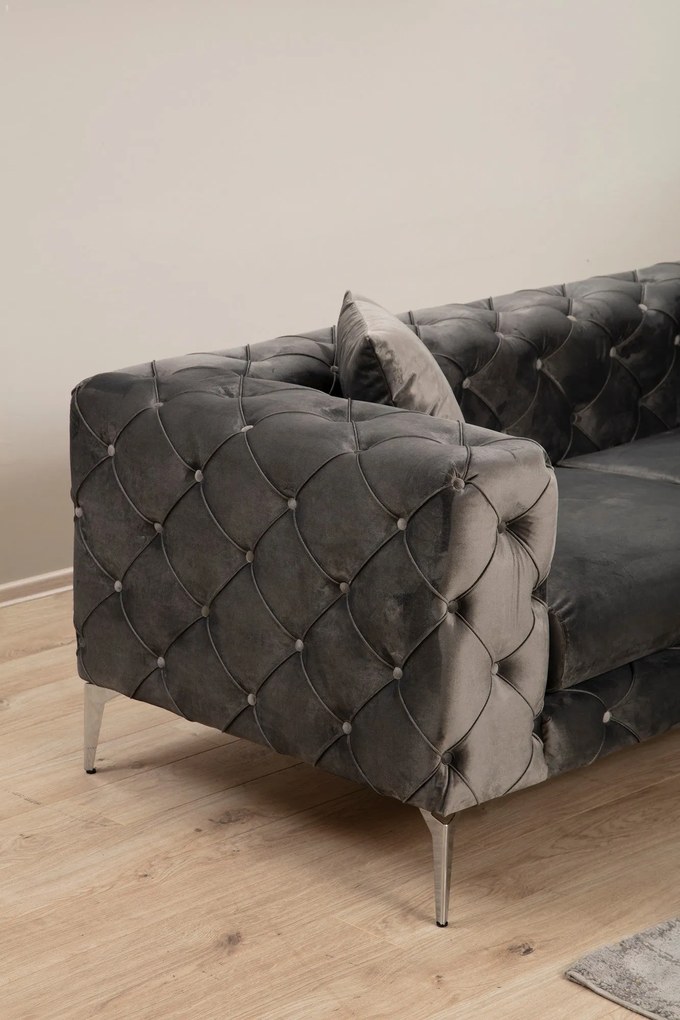 Sofá de 3 Lugares Como – Antracite – 237x70 cm