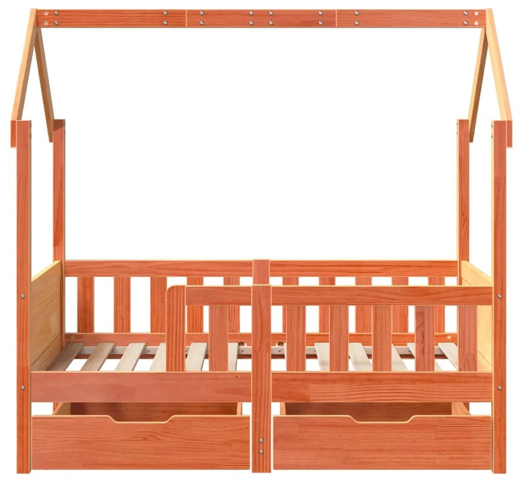 Estrutura de cama infantil c/ gavetas 80x160 cm pinho maciço