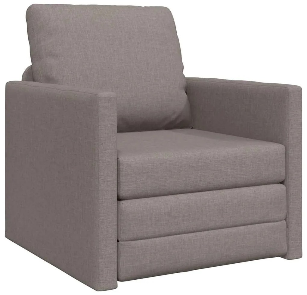 Sofá Cama de Chão 2 em 1 Taupe 74x77x81 cm Tecido